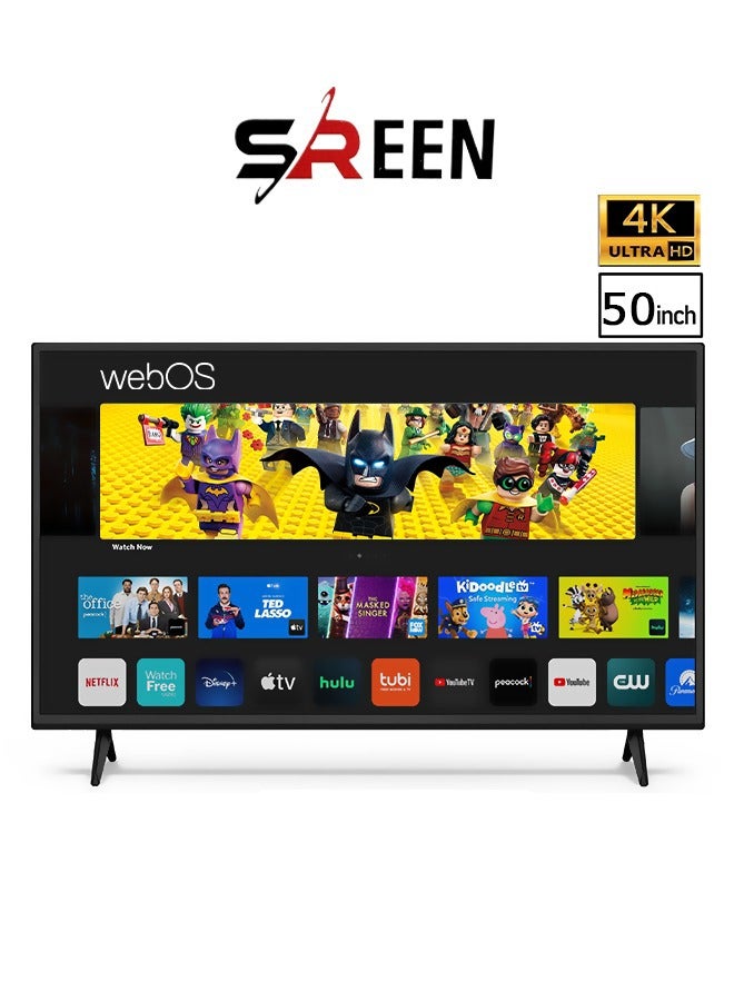 سرين 50 شاشة LED ذكية بدون إطار - 4K Smart - نظام تشغيل Web Os مع جهاز تحكم سحري - SRET-50S4KW1 - Image 1